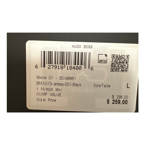 Hugo Boss Cotton zip-up hoodie with monogram jacquard Black Size Large New - Picture 5 of 6